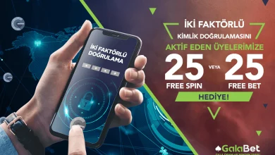 Galabet İki Faktörlü Doğrulama 25 TL Bonus